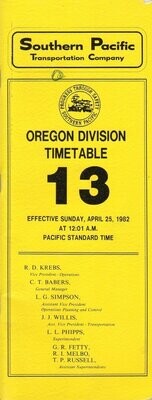 Southern Pacific Oregon Division 1982