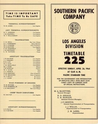 Southern Pacific Los Angeles Division 1964