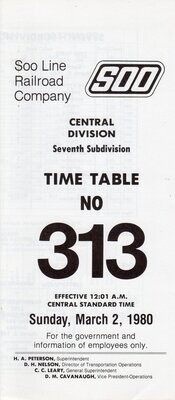 Soo Line Central Division Seventh Subdivision 1980