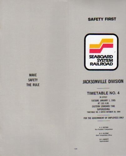 Seaboard System Jacksonville Division 1985