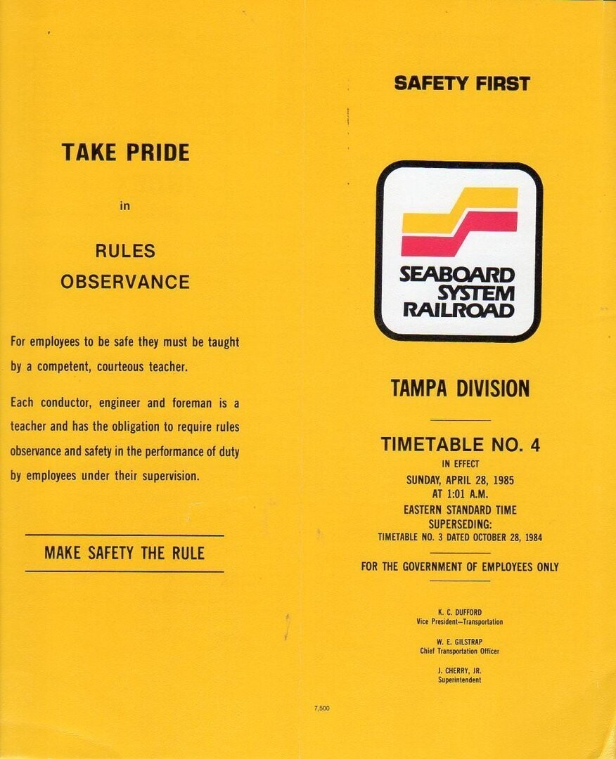 Seaboard System Tampa Division 1985