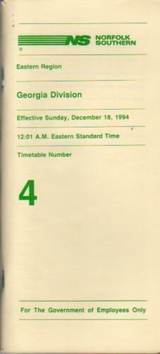Norfolk Southern Georgia Division 1994