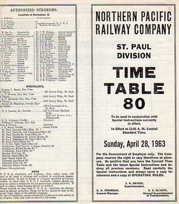 Northern Pacific St. Paul Division 1963