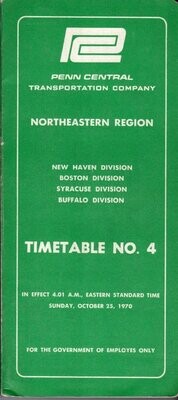 Penn Central Northeastern Region 1970