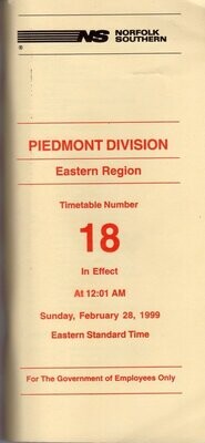 Norfolk Southern Piedmont Division 1999