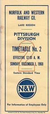 Norfolk & Western Pittsburgh Division 1968