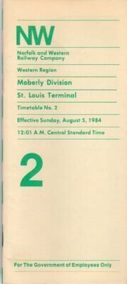 Norfolk & Western Moberly Division 1984