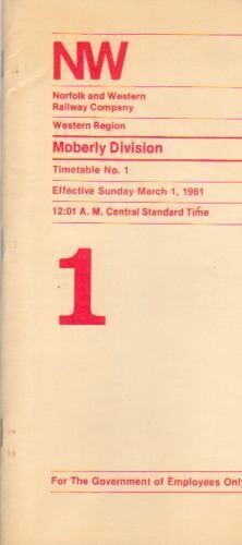 Norfolk & Western Moberly Division 1981