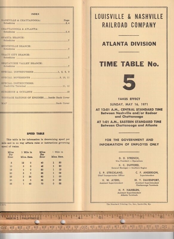 Louisville & Nashville Atlanta Division 1973
