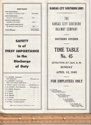 Kansas City Southern Southern Division 1960