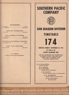 Southern Pacific San Joaquin Division 1951