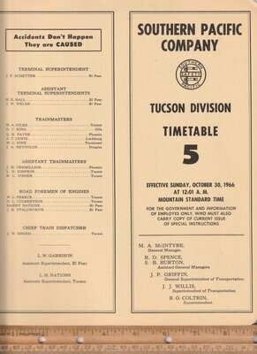 Southern Pacific Tucson Division 1966