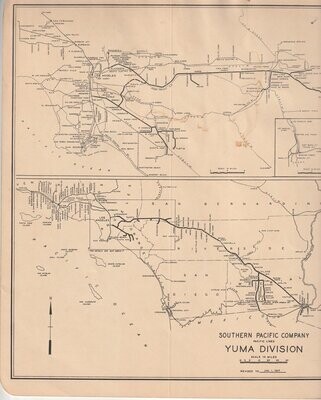 Southern Pacific Yuma Div Map 1957