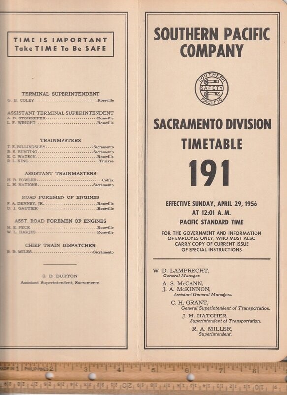 Southern Pacific Sacramento Division 1956