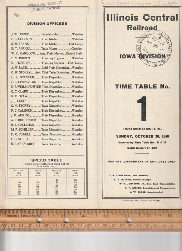 Illinois Central Iowa Division 1960