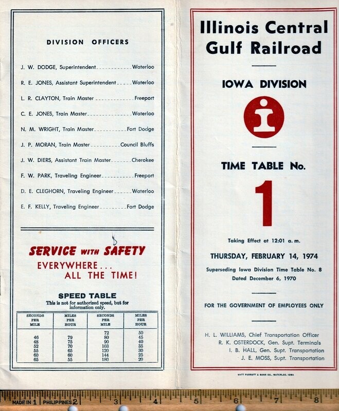 Illinois Central Gulf Iowa Division 1974