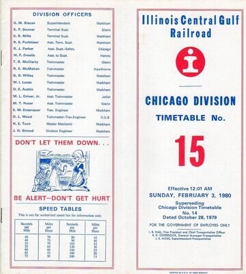 Illinois Central Gulf Chicago Division 1980