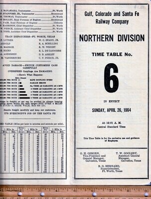 Gulf, Colorado and Santa Fe Northern Division 1964