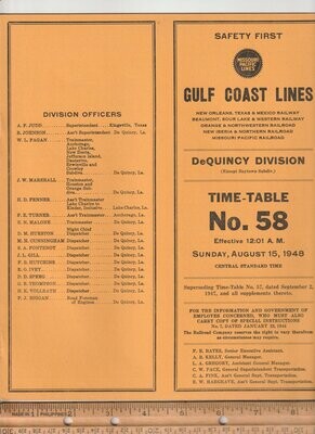 Gulf Coast Lines DeQuincy Division 1948