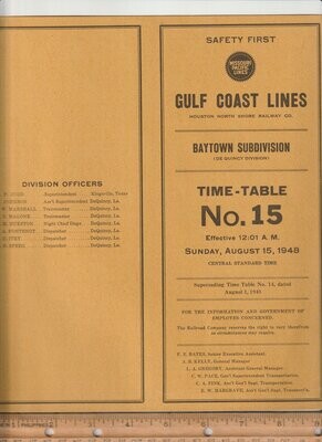 Gulf Coast Lines Baytown Subdivision 1948