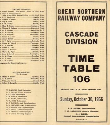 Great Northern Cascade Division 1966