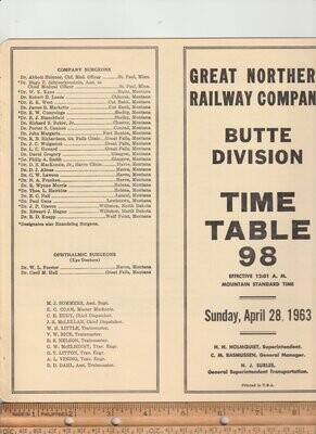 Great Northern Butte Division 1963