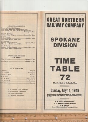 Great Northern Spokane Division 1948