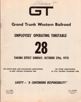 Grand Trunk Western Railroad 1978