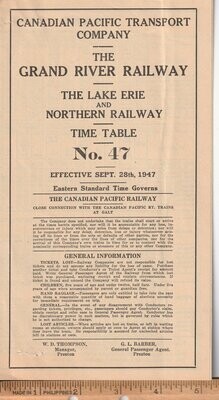 Grand River Rwy / Lake Erie & Northern Rwy 1947