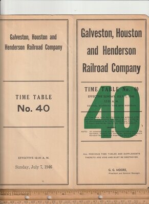 Galveston, Houston and Henderson Railroad 1946