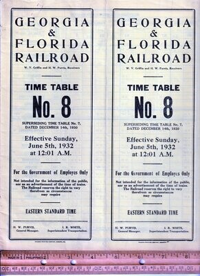 Georgia & Florida Railroad 1932