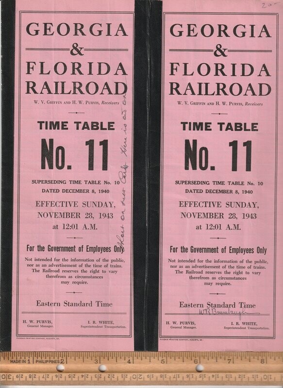 Georgia & Florida Railroad 1943