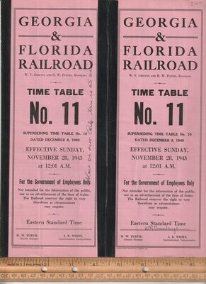 Georgia & Florida Railroad 1943