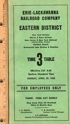 Erie-Lackawanna New York and Morris & Essex Divisions 1962