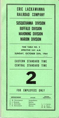Erie Lackawanna Susqehanna, Buffalo, Mahoning and Marion Divisions 1964