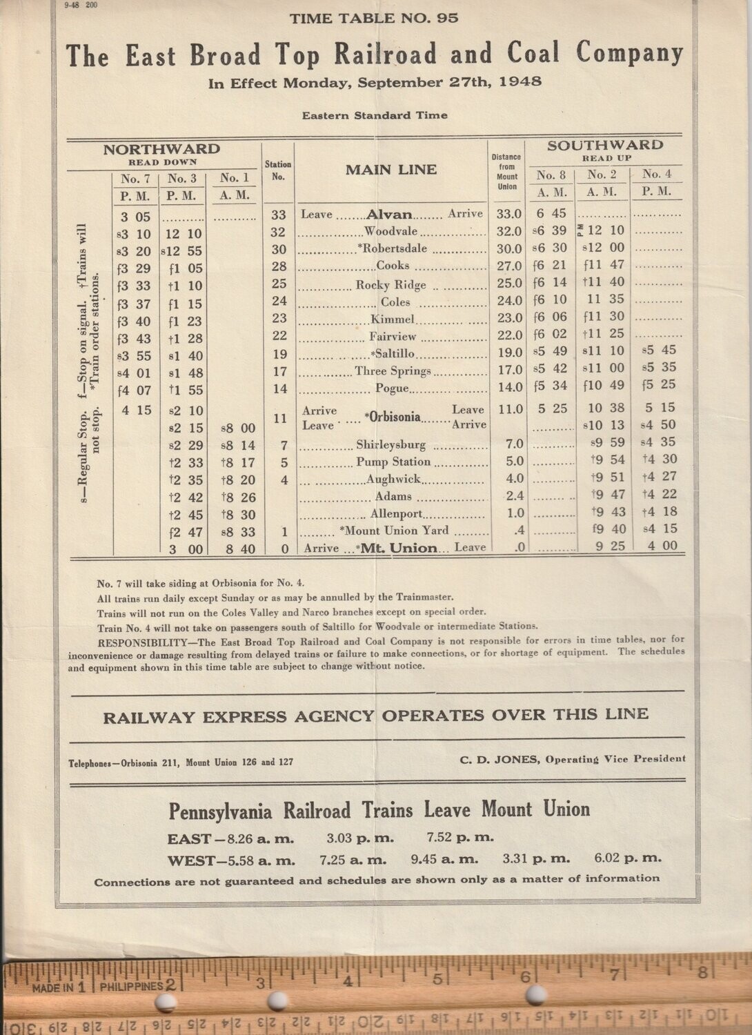 East Broad Top Railroad & Coal Company 1948