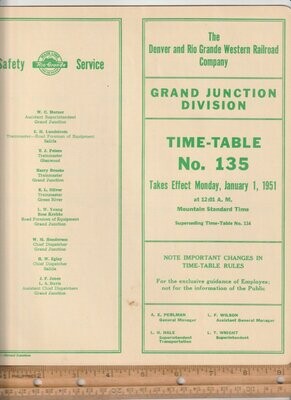 Denver and Rio Grande Western Grand Junction Division 1951