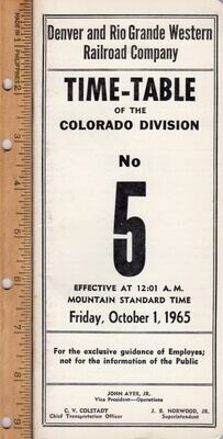 Denver and Rio Grande Western Colorado Division 1965