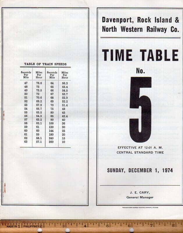 Davenport, Rock Island & North Western Railway 1974