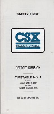CSX Detroit Division 1987