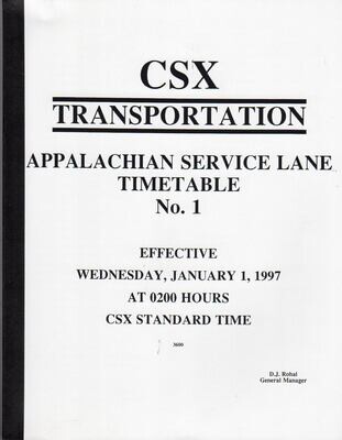 CSX Appalachian Service Lane 1997
