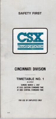 CSX Cincinnati Division 1987