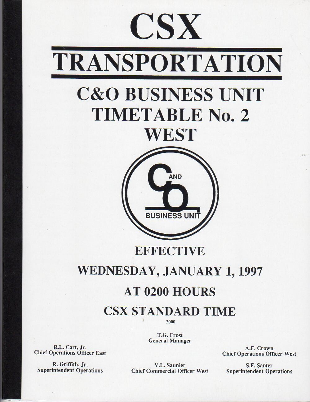 CSX C&O Business Unit 1997