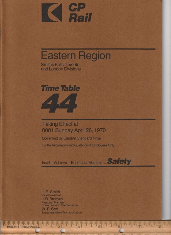CP Rail Smiths Falls, Toronto and London Divisions 1970