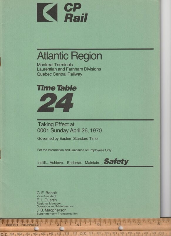 CP Rail Montreal Terminals, Laurentian and Farnham Divisions and Quebec Central Railway 1970