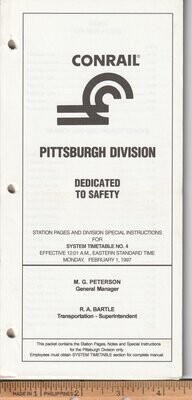 Conrail Pittsburgh Division 1997