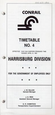 Conrail Harrisburg Division 1991