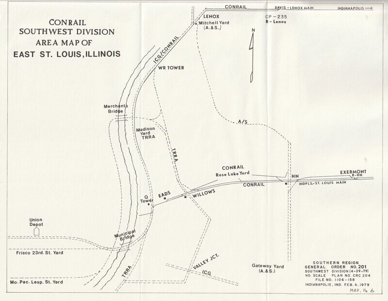 Conrail East St. Louis area map 1979