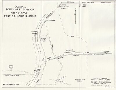 Conrail East St. Louis area map 1979
