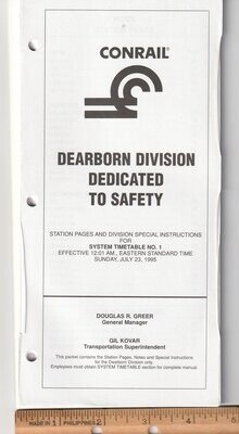 Conrail Dearborn Division 1995